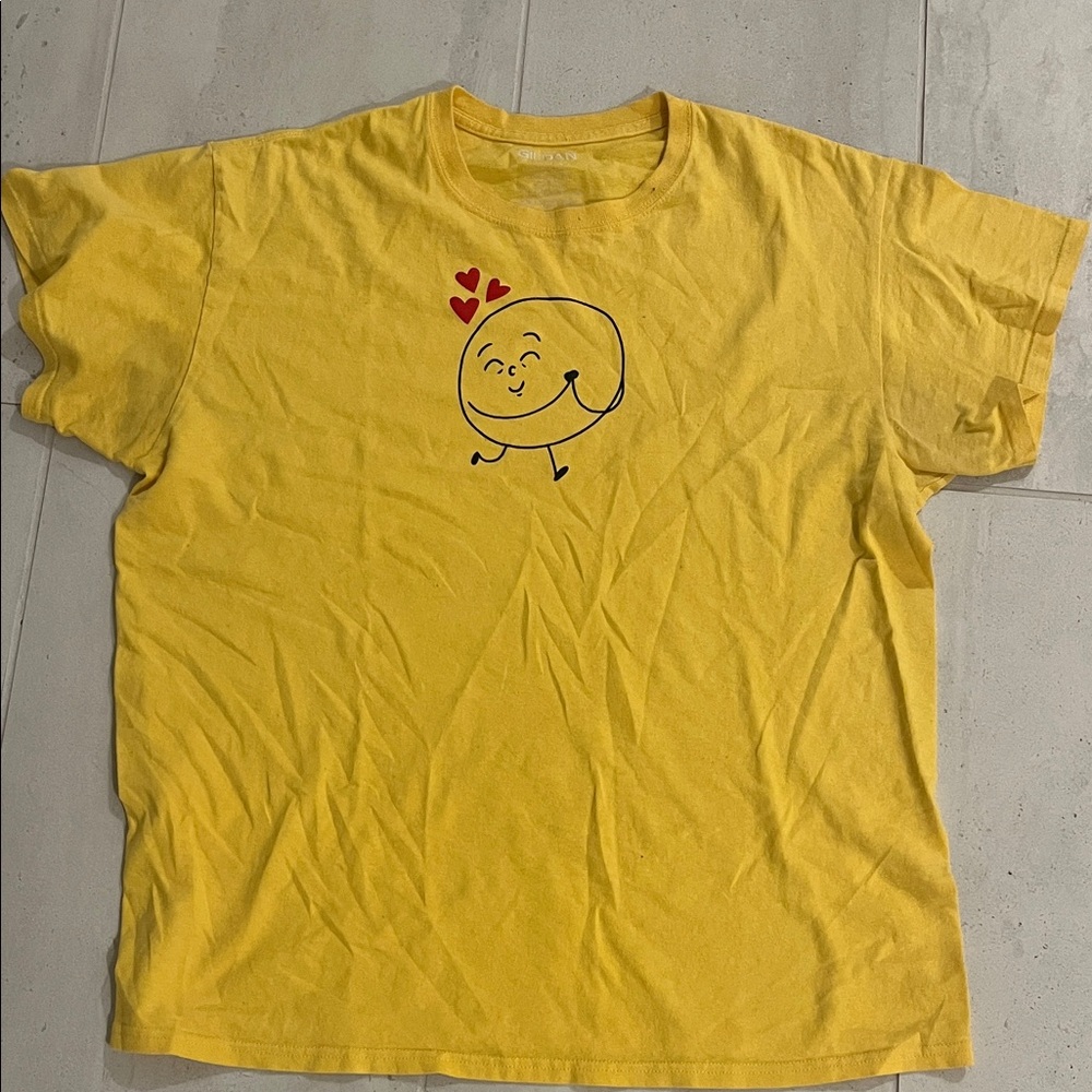 Yellow Kids Shirt with Smiley Design